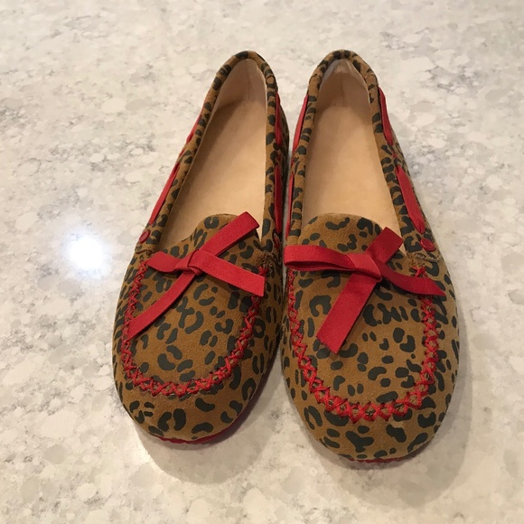 UGG Australia 1006201 I Heart Belle Slipper Flat Shoes Leopard with  Red size 5 - Picture 1 of 4